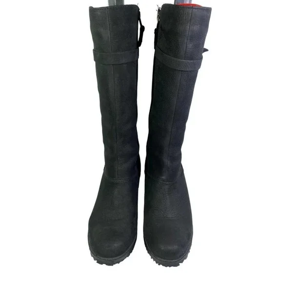 Eddie Bauer Lodge Wedge Waterproof Insulated Boot Women size 8.5 Black Leather - Picture 8 of 11